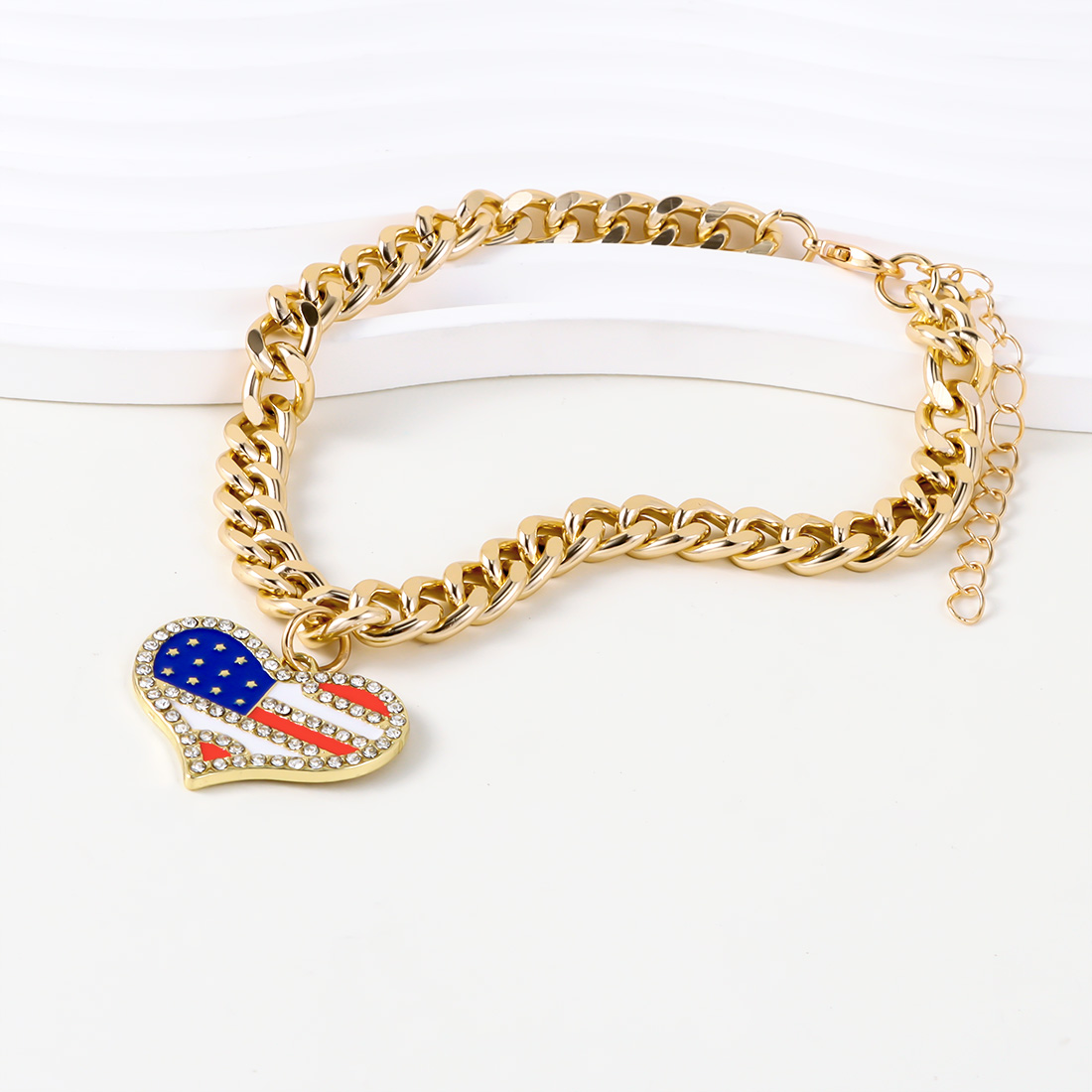 Modern Style Classic Style Alloy Cross American Flag Pet Collar display picture 4