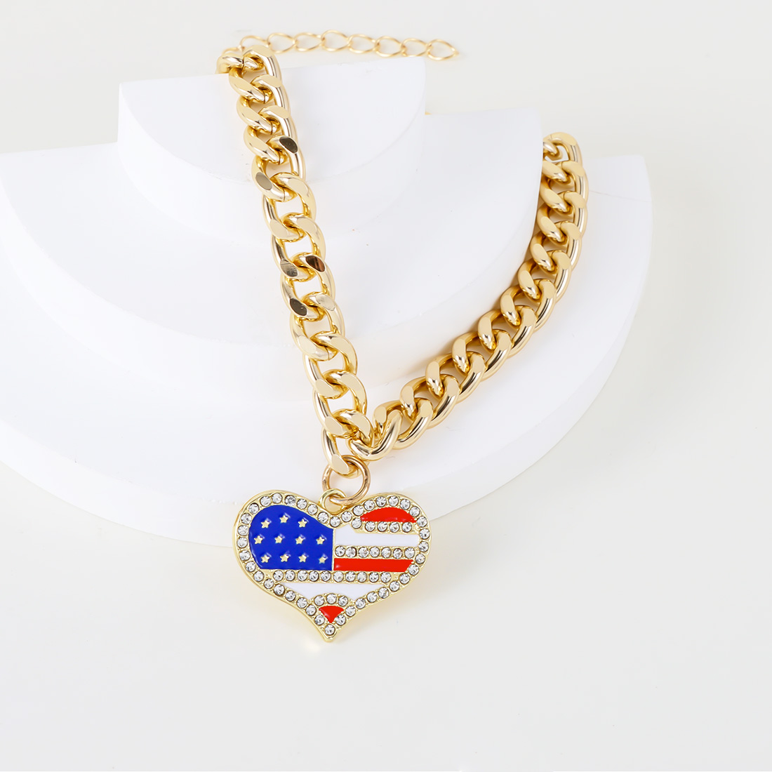 Modern Style Classic Style Alloy Cross American Flag Pet Collar display picture 6
