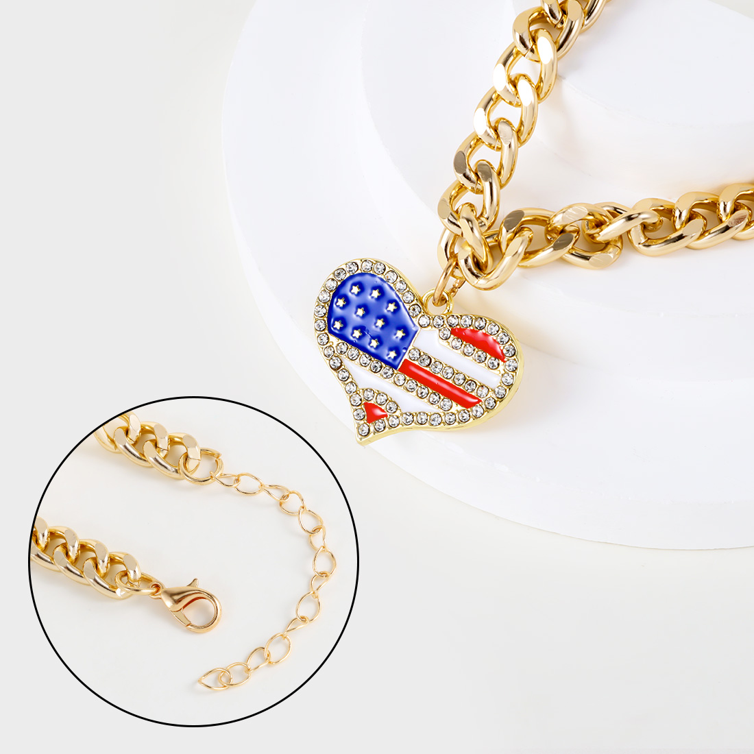 Modern Style Classic Style Alloy Cross American Flag Pet Collar display picture 7