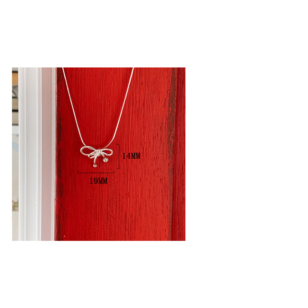 Sterling Silber Lässig Kette Geometrisch Bogenknoten Halskette Mit Anhänger display picture 2