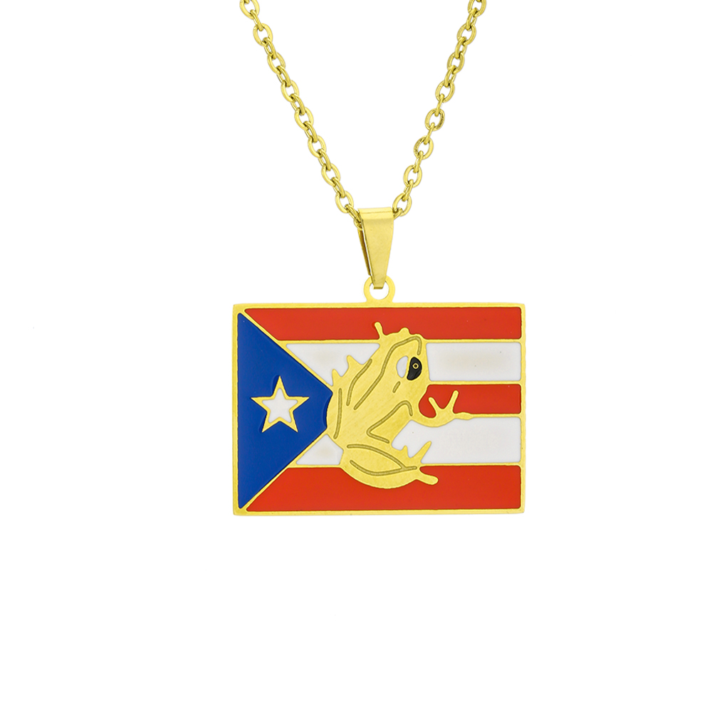Ethnic Style Flag 201 Stainless Steel 304 Stainless Steel Enamel Plating None 18K Gold Plated Unisex Pendant Necklace display picture 2