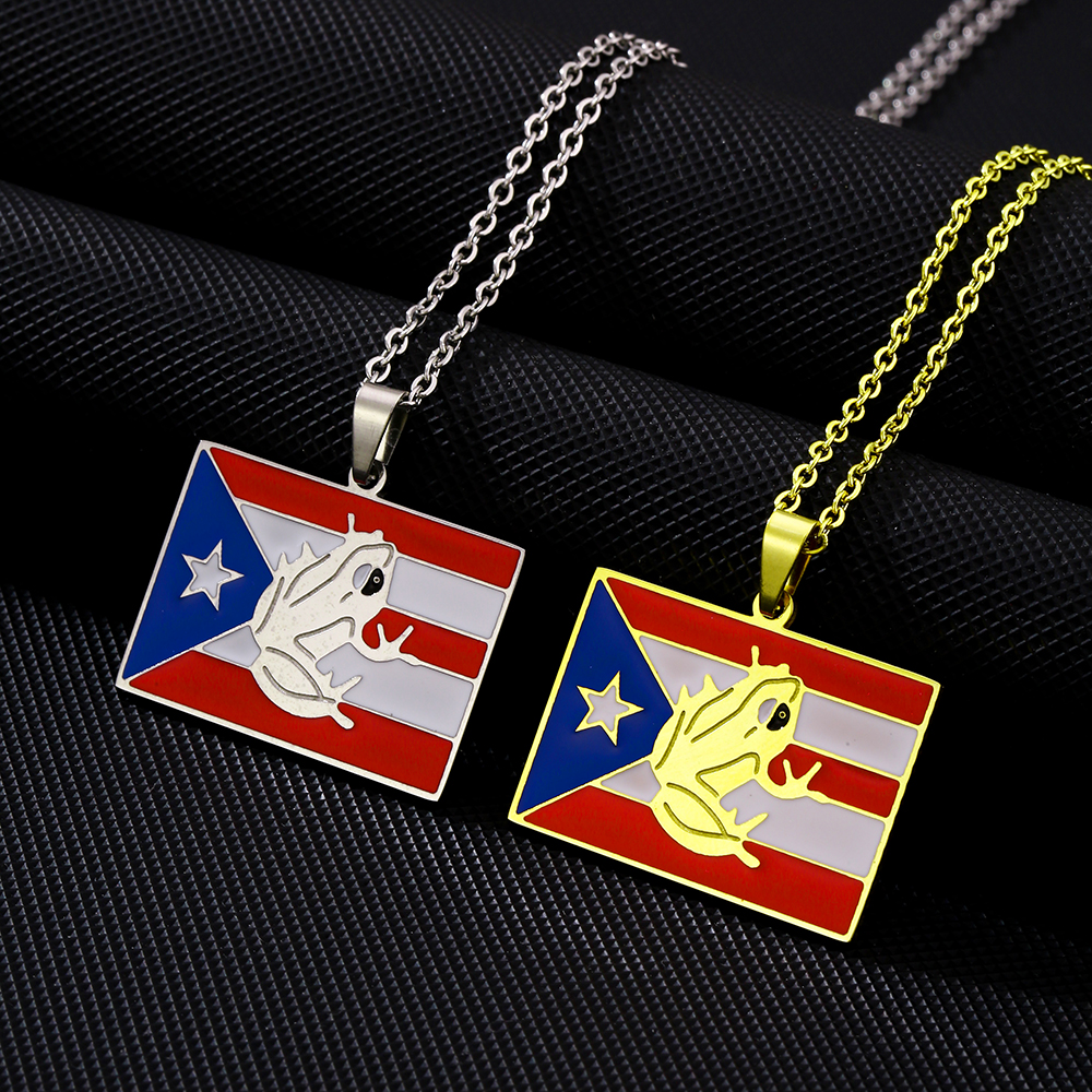 Ethnic Style Flag 201 Stainless Steel 304 Stainless Steel Enamel Plating None 18K Gold Plated Unisex Pendant Necklace display picture 5