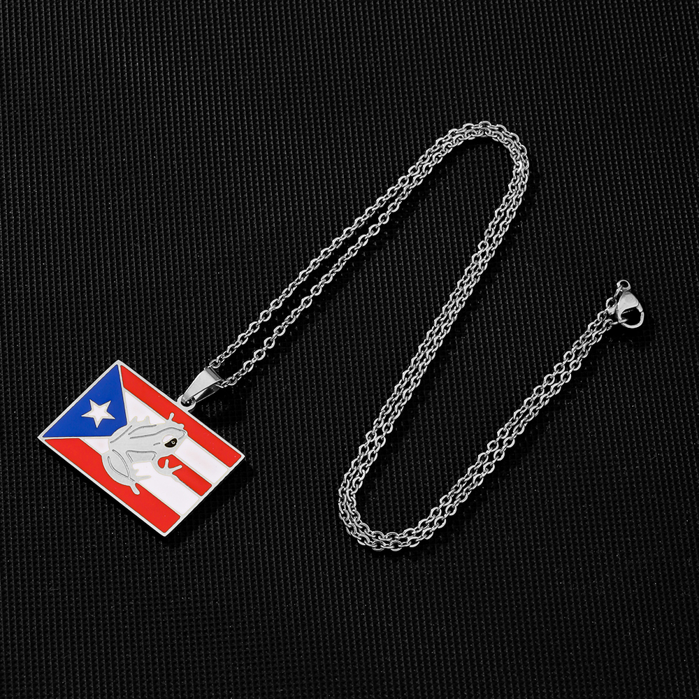 Ethnic Style Flag 201 Stainless Steel 304 Stainless Steel Enamel Plating None 18K Gold Plated Unisex Pendant Necklace display picture 8