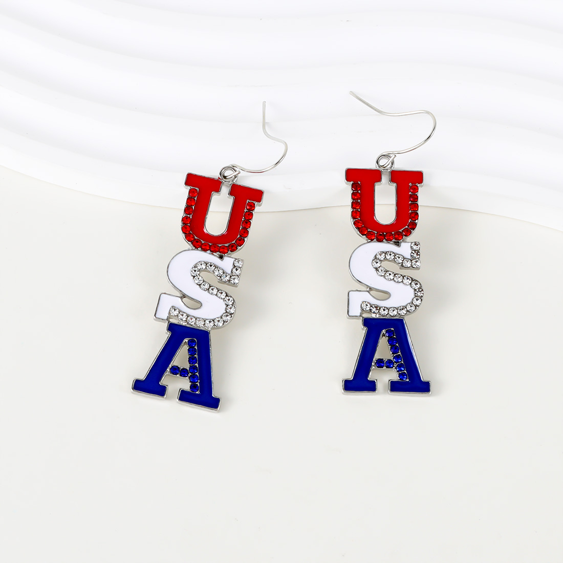 1 Pair Simple Style Commute Letter Alloy Silver Plated Drop Earrings display picture 4