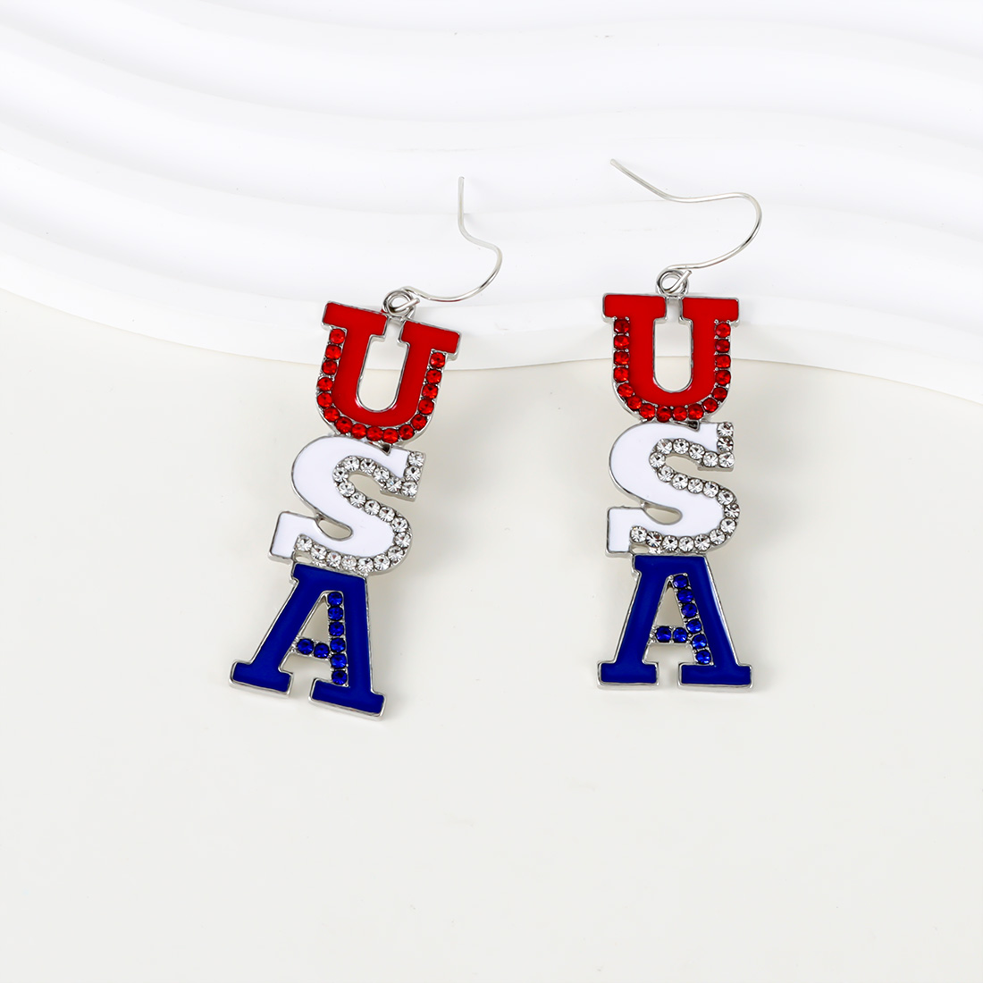 1 Paire Style Simple Commuer Lettre Alliage Plaqué Argent Boucles D'oreilles display picture 4