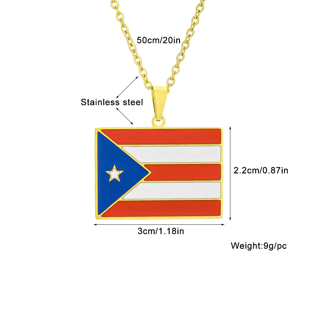 Ethnic Style Flag 201 Stainless Steel 304 Stainless Steel Enamel Plating None 18K Gold Plated Unisex Pendant Necklace display picture 1