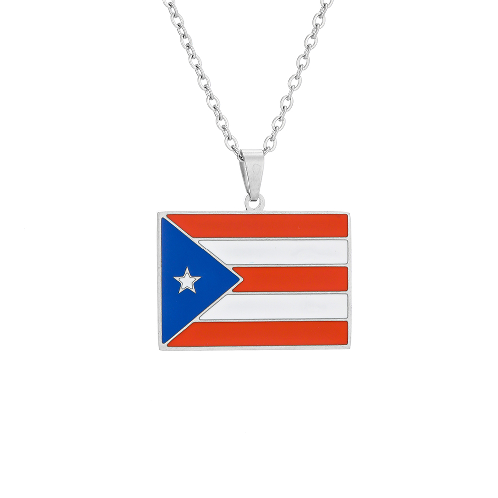 Ethnic Style Flag 201 Stainless Steel 304 Stainless Steel Enamel Plating None 18K Gold Plated Unisex Pendant Necklace display picture 2