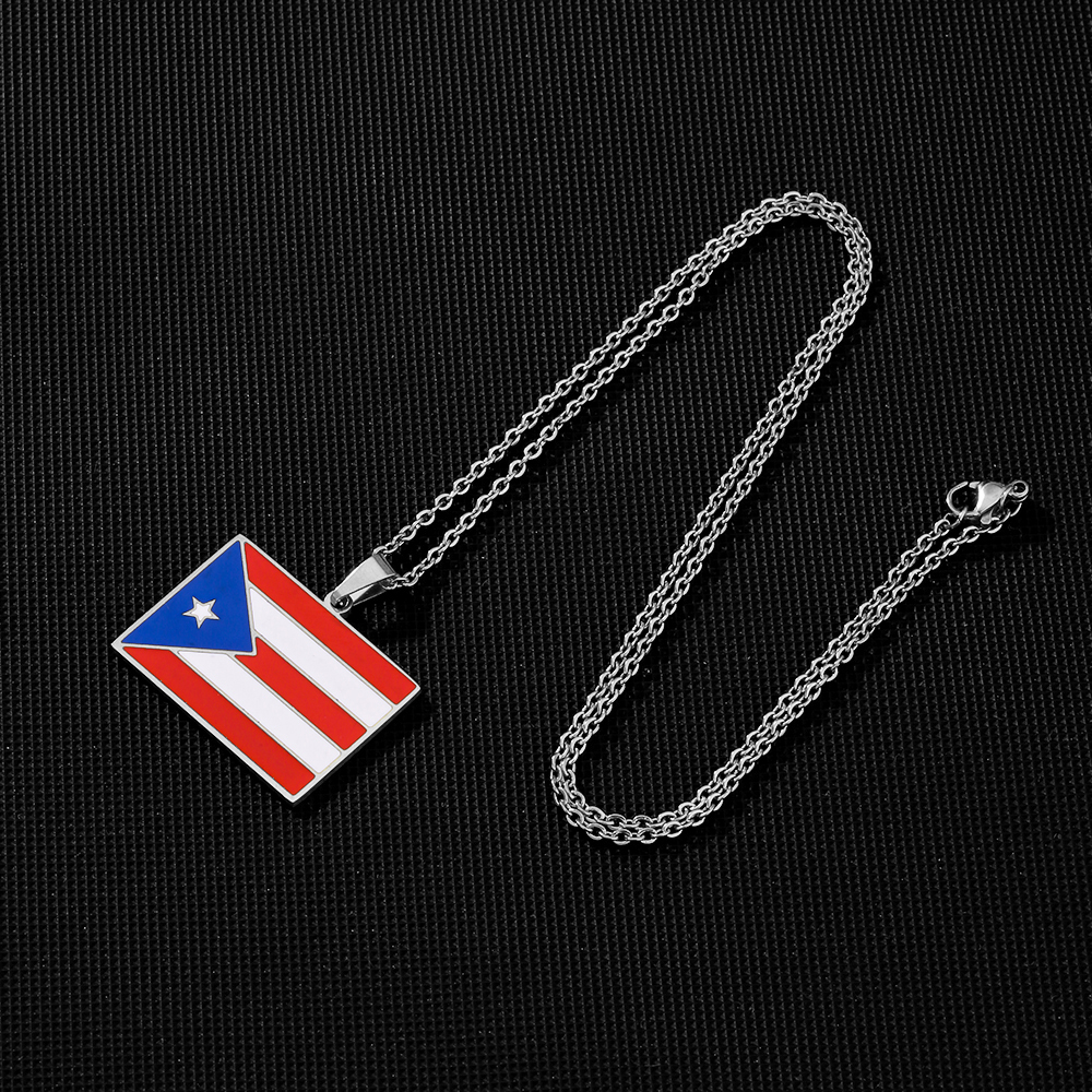 Ethnic Style Flag 201 Stainless Steel 304 Stainless Steel Enamel Plating None 18K Gold Plated Unisex Pendant Necklace display picture 7