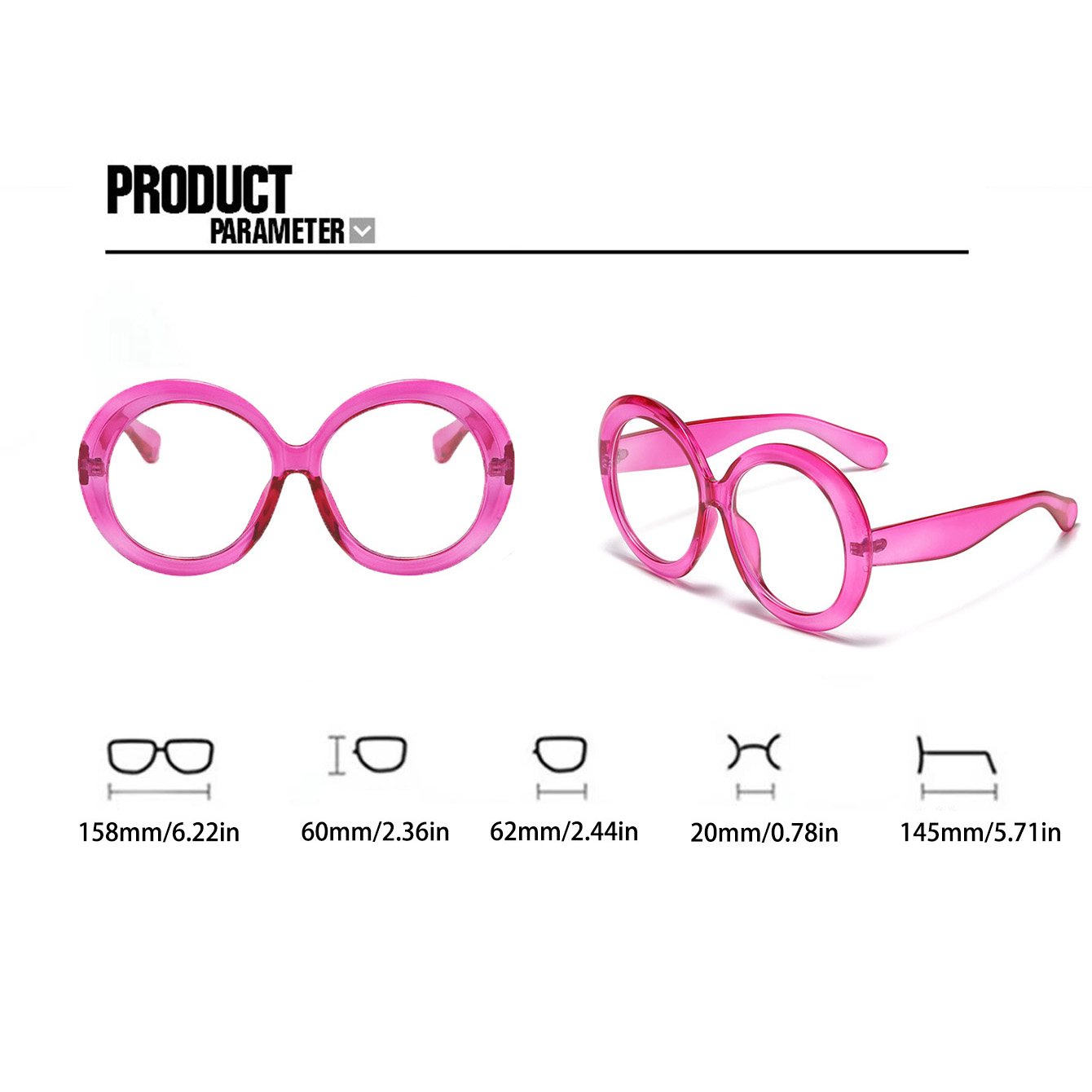 Casual Classic Style Solid Color Pc Round Frame Full Frame Optical Glasses display picture 7