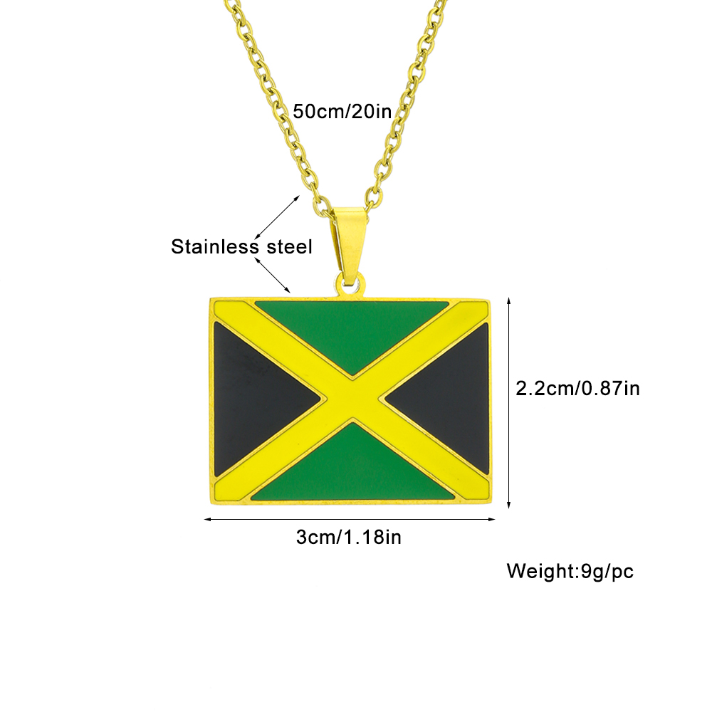 201 Stainless Steel 304 Stainless Steel 18K Gold Plated Ethnic Style Enamel Plating Flag None Pendant Necklace display picture 1