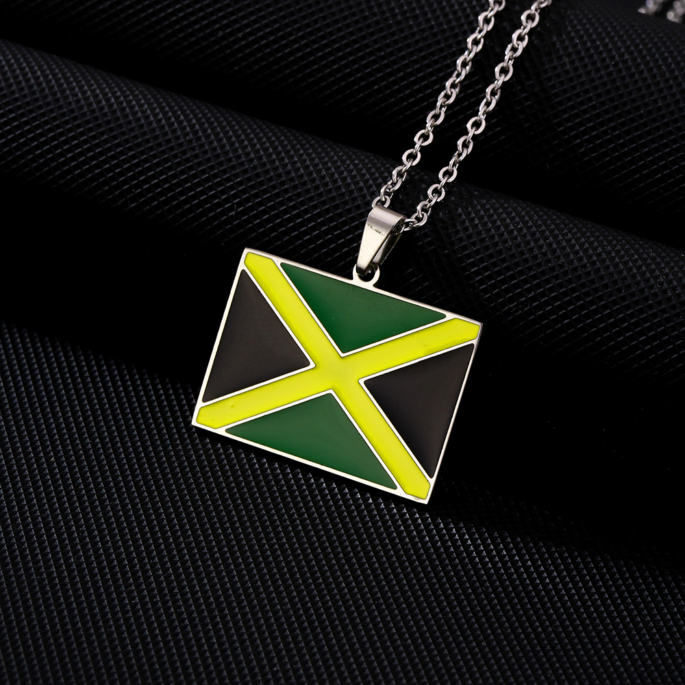 201 Stainless Steel 304 Stainless Steel 18K Gold Plated Ethnic Style Enamel Plating Flag None Pendant Necklace display picture 7