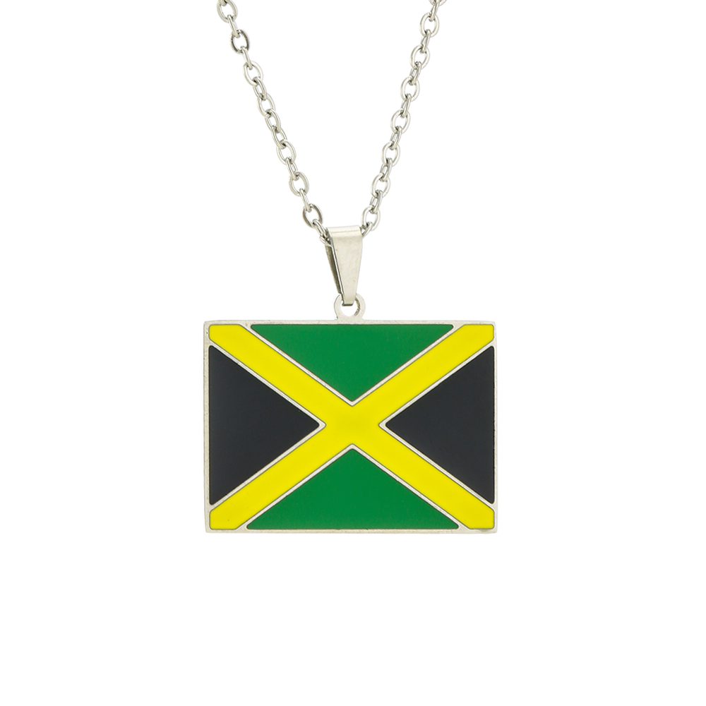 201 Stainless Steel 304 Stainless Steel 18K Gold Plated Ethnic Style Enamel Plating Flag None Pendant Necklace display picture 3