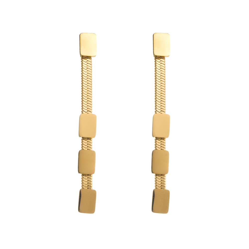 1 Pair Basic Modern Style Classic Style Tassel Plating Inlay 316 Stainless Steel  Rhinestones 14K Gold Plated Drop Earrings display picture 5