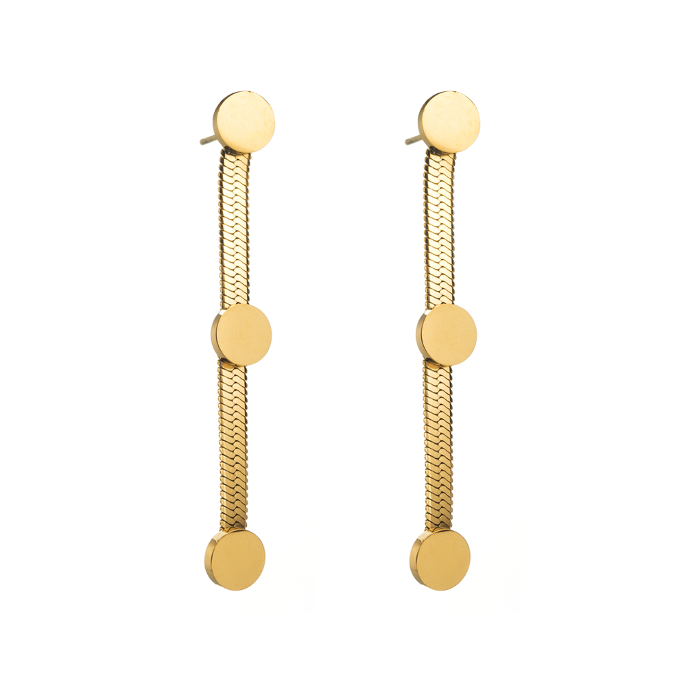 1 Pair Basic Modern Style Classic Style Tassel Plating Inlay 316 Stainless Steel  Rhinestones 14K Gold Plated Drop Earrings display picture 6