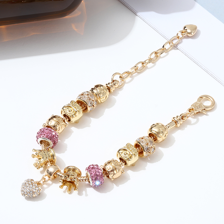 Vintage Style Simple Style Color Block Alloy Plating Inlay Rhinestones Zircon Gold Plated Women's Bracelets display picture 3