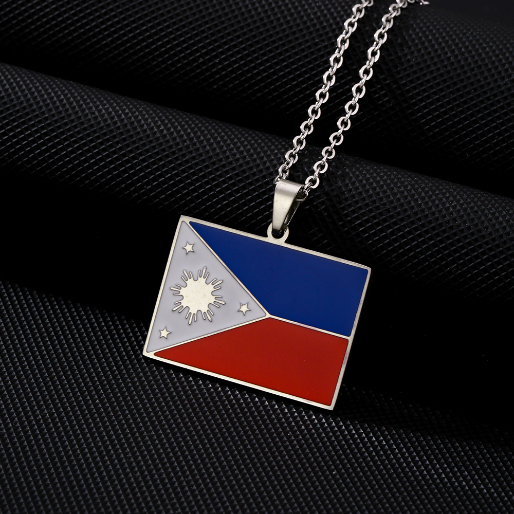 201 Stainless Steel 304 Stainless Steel 18K Gold Plated Ethnic Style Enamel Plating Flag None Pendant Necklace display picture 7