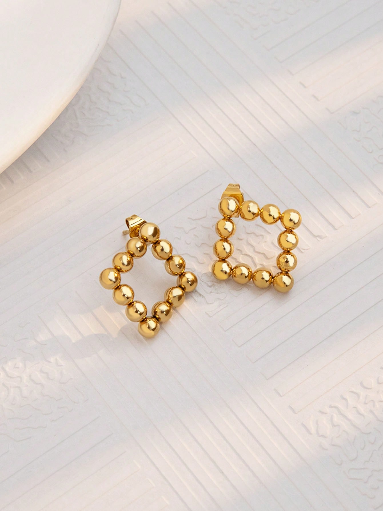 1 Pair Cute Simple Style Geometric Heart Shape 304 Stainless Steel 18K Gold Plated Ear Studs display picture 5
