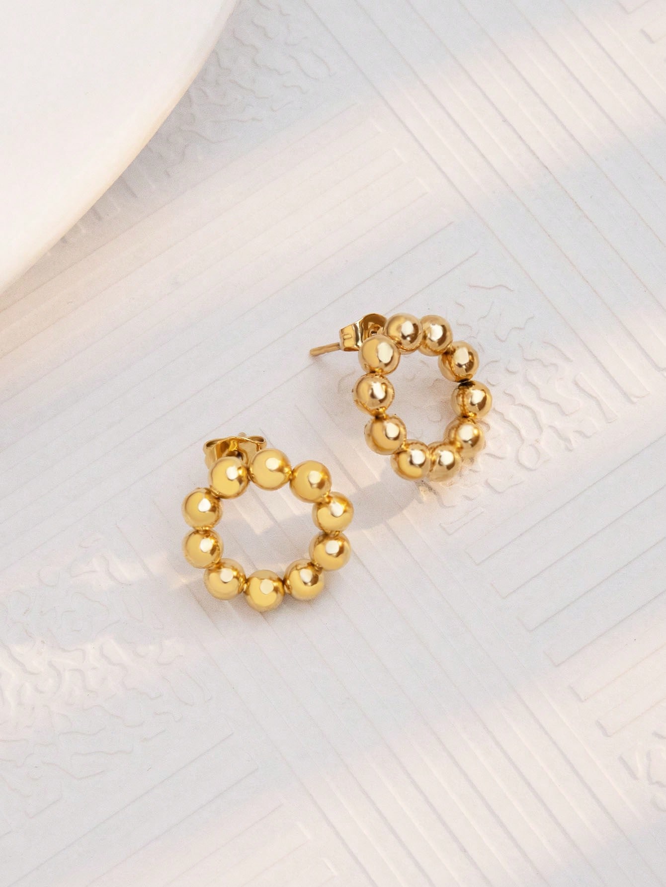 1 Pair Cute Simple Style Geometric Heart Shape 304 Stainless Steel 18K Gold Plated Ear Studs display picture 4