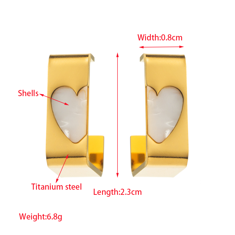 1 زوج عطلة الطراز الحديث النمط الكلاسيكي ميدان شكل القلب ترصيع 316 الفولاذ المقاوم للصدأ مادة صمغية 14 كيلو مطلية بالذهب ترصيع الأذن display picture 1