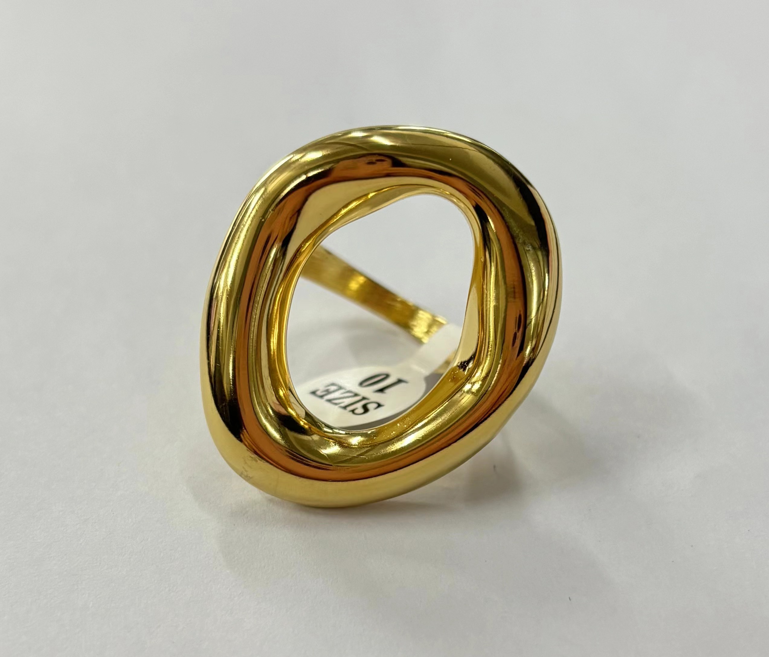 304 Stainless Steel 18K Gold Plated Casual Classic Style Plating Solid Color Rings display picture 8