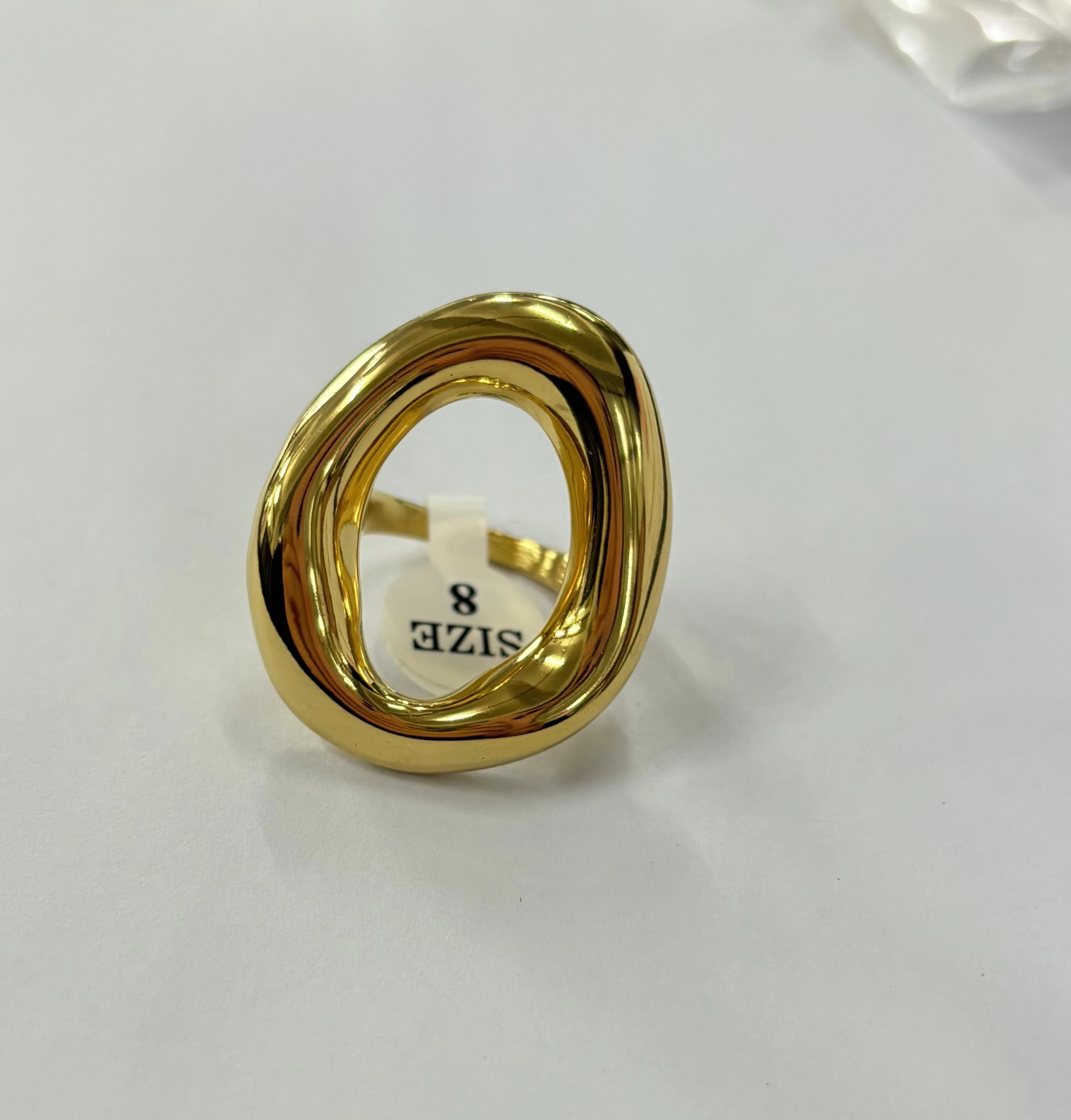 304 Stainless Steel 18K Gold Plated Casual Classic Style Plating Solid Color Rings display picture 9