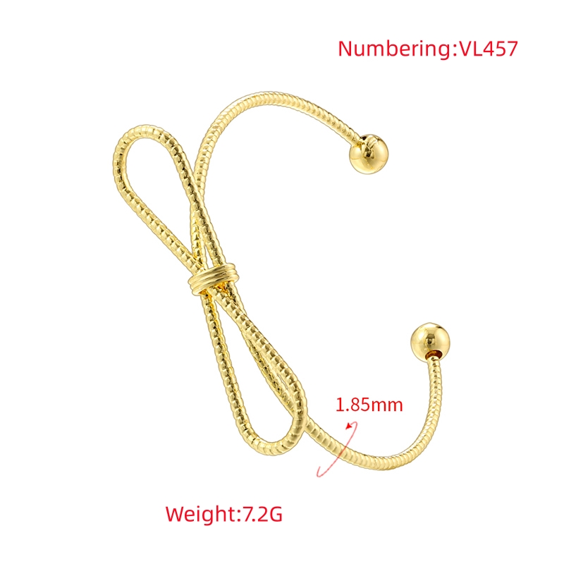 Copper 18K Gold Plated Casual Simple Style Plating Infinity Bangle display picture 5