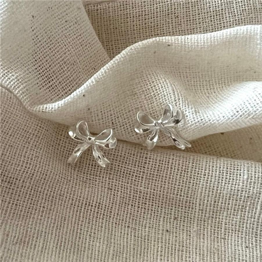 1 Pair Lady Romantic Simple Style Bow Knot Plating Inlay Sterling Silver Earrings display picture 6