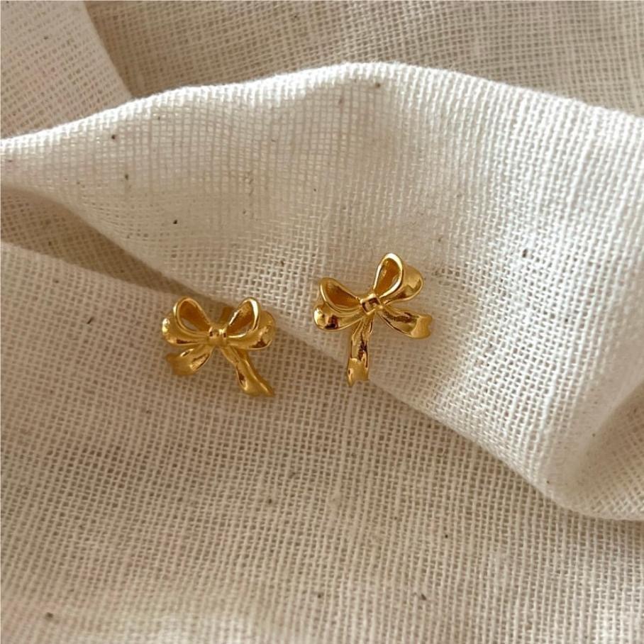 1 Pair Lady Romantic Simple Style Bow Knot Plating Inlay Sterling Silver Earrings display picture 4