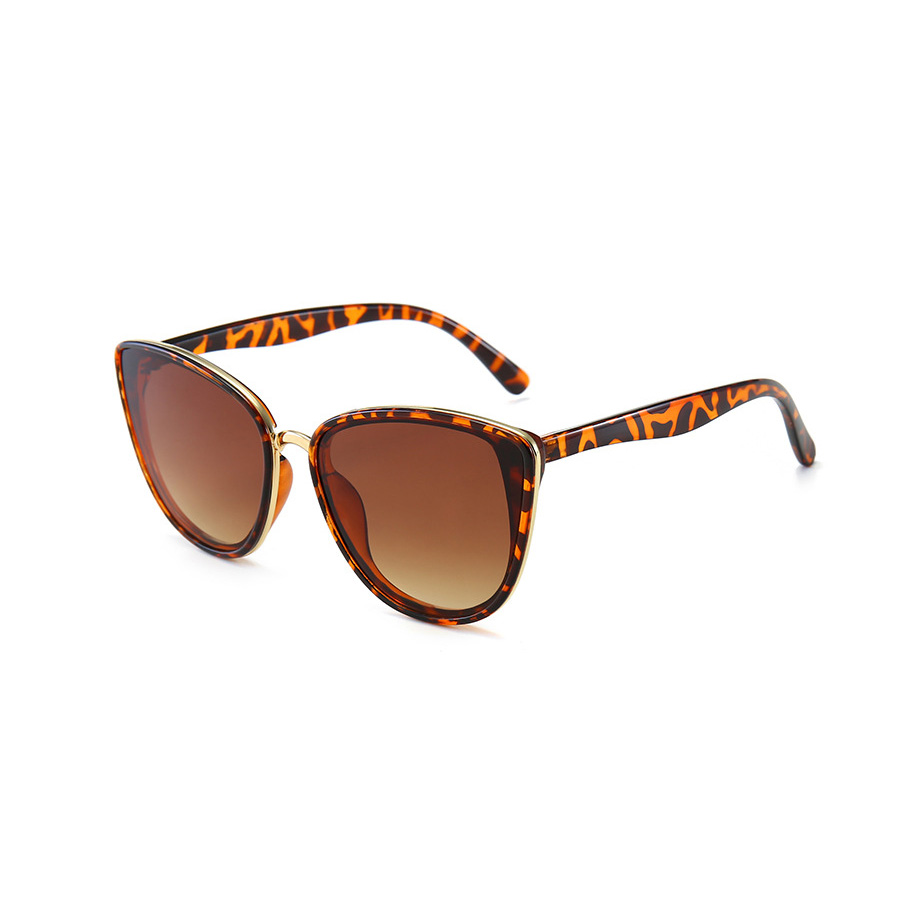 Vacation Simple Style Solid Color Leopard Ac Cat Eye Full Frame Women's Sunglasses display picture 5