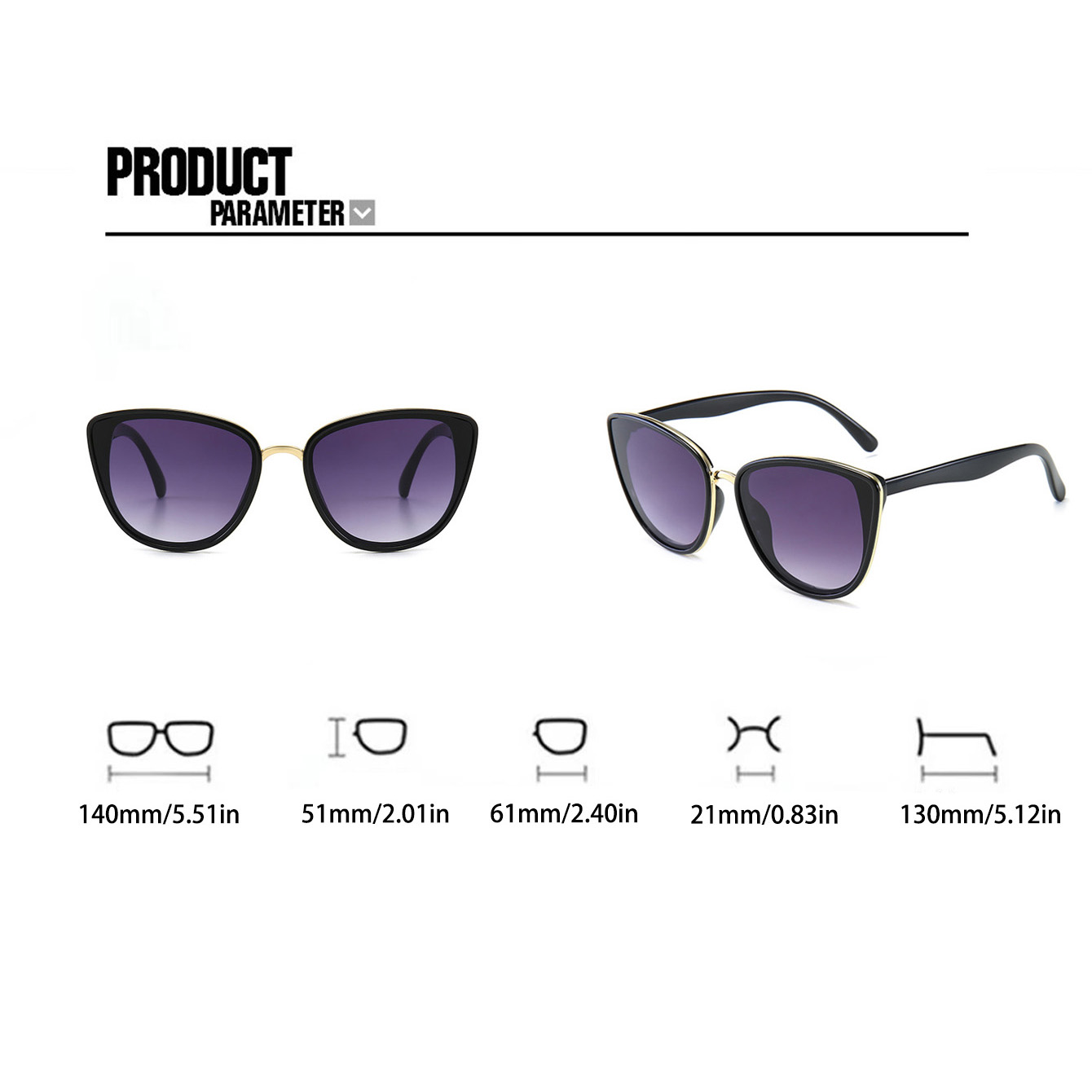 Vacation Simple Style Solid Color Leopard Ac Cat Eye Full Frame Women's Sunglasses display picture 7