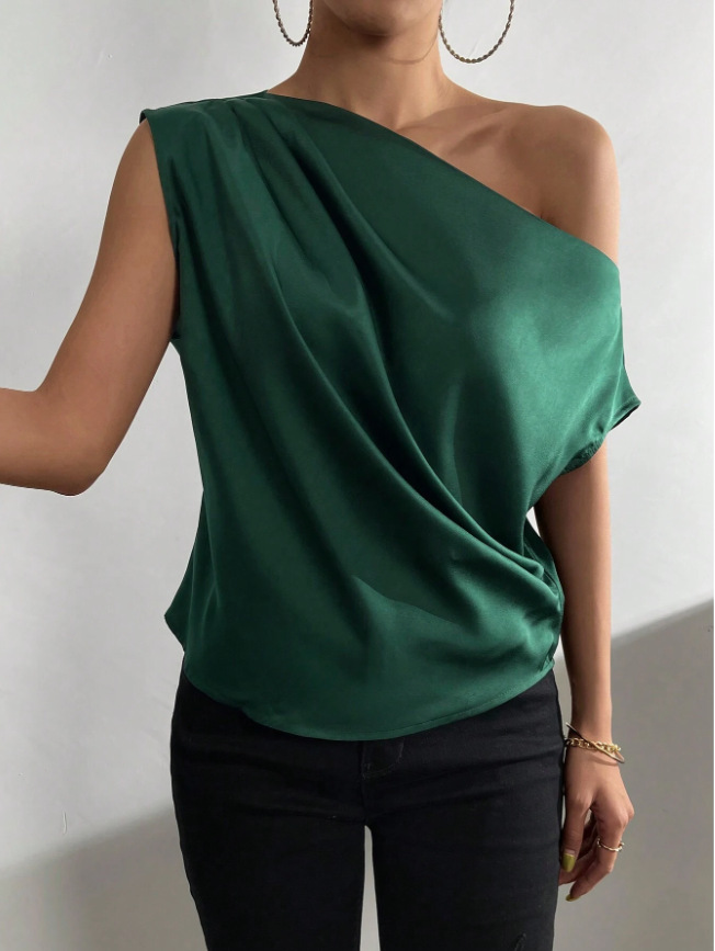 Women's Blouse Short Sleeve Blouses Elegant Simple Style Solid Color display picture 4
