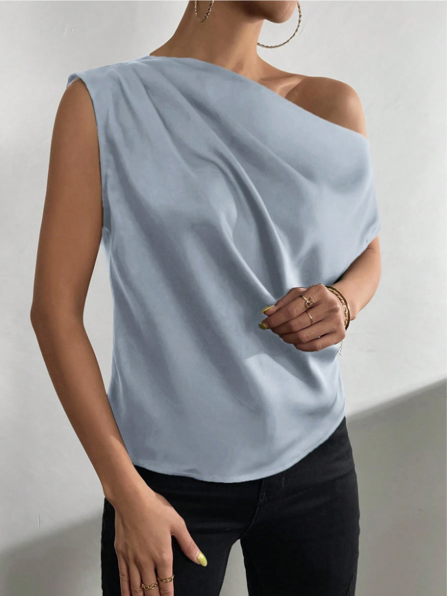 Women's Blouse Short Sleeve Blouses Elegant Simple Style Solid Color display picture 6