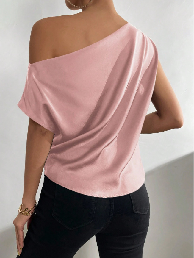 Women's Blouse Short Sleeve Blouses Elegant Simple Style Solid Color display picture 2