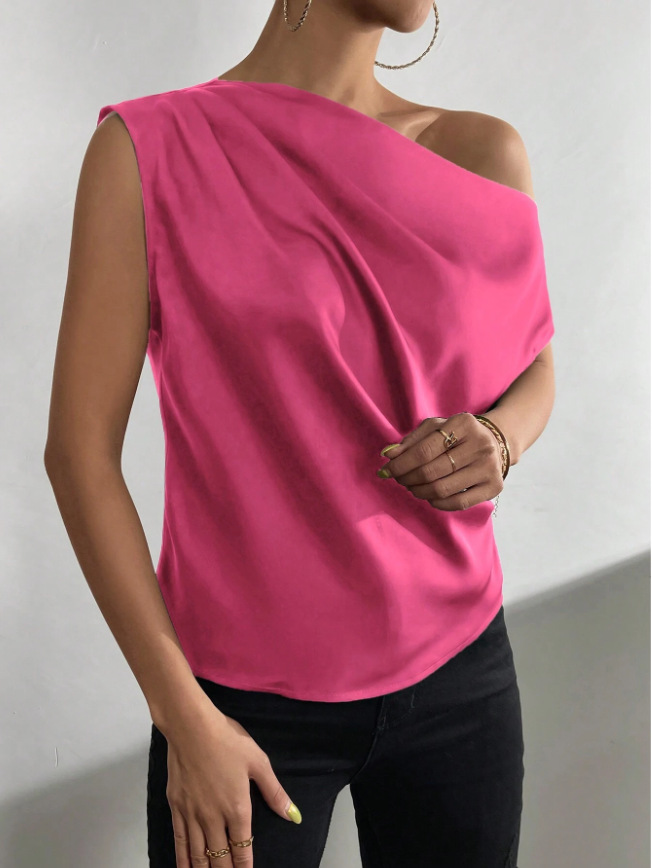 Women's Blouse Short Sleeve Blouses Elegant Simple Style Solid Color display picture 11