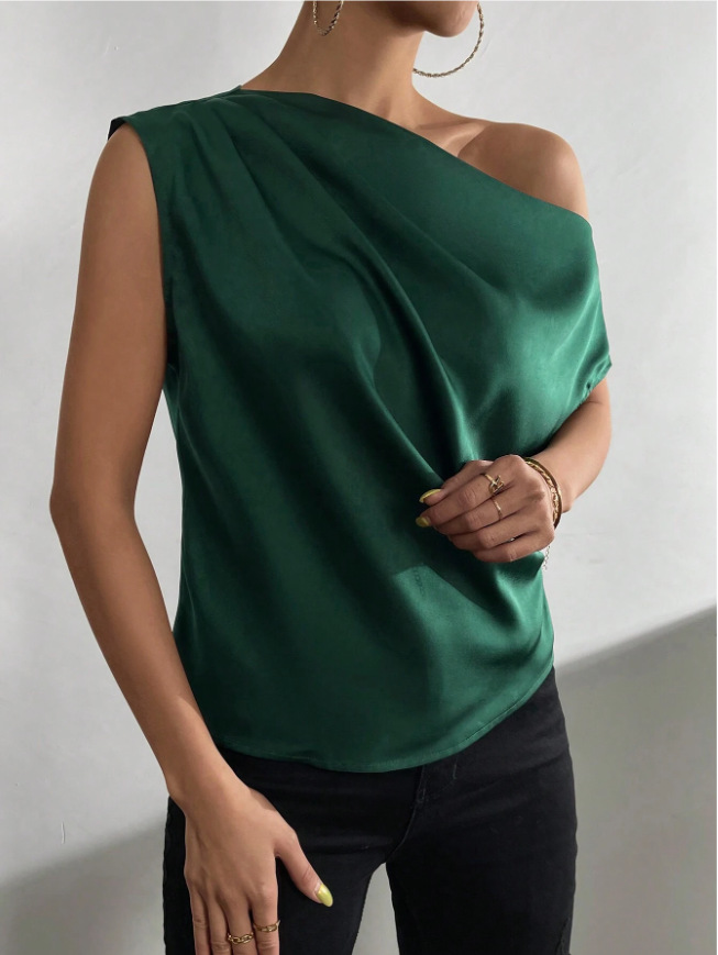 Women's Blouse Short Sleeve Blouses Elegant Simple Style Solid Color display picture 13