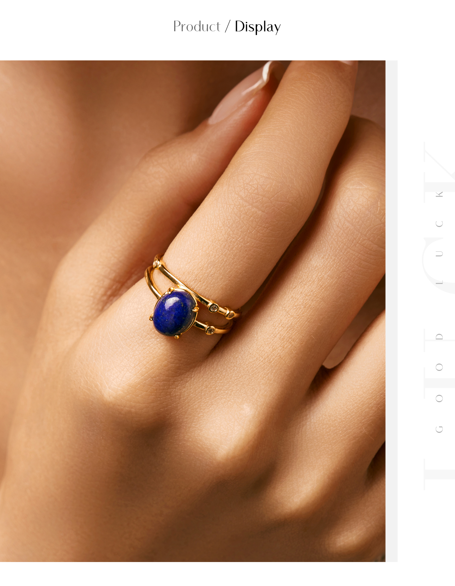 Sterling Silver 14K Gold Plated Simple Style Classic Style Commute Inlay Oval Lapis Lazuli Rings display picture 5