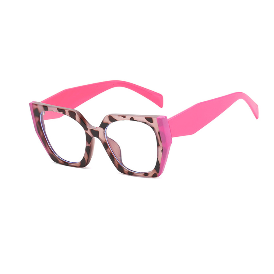 Retro Streetwear Color Block Leopard Ac Square Full Frame Optical Glasses display picture 4