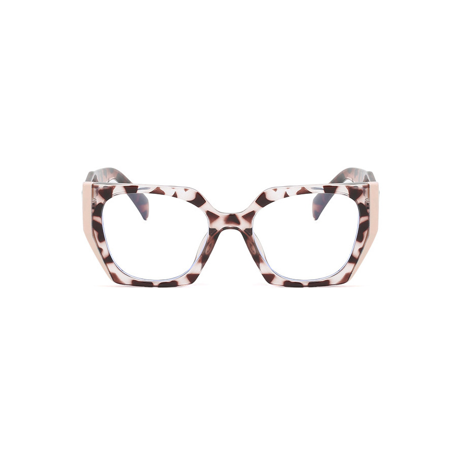 Retro Streetwear Color Block Leopard Ac Square Full Frame Optical Glasses display picture 7