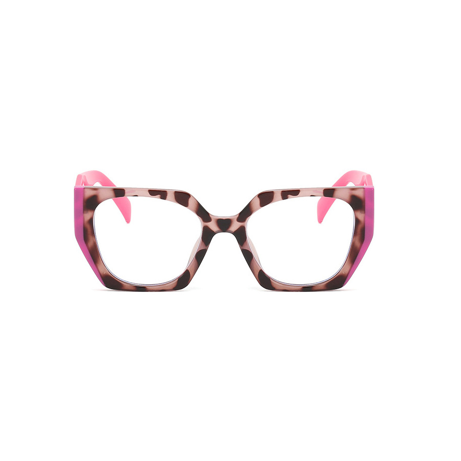 Retro Streetwear Color Block Leopard Ac Square Full Frame Optical Glasses display picture 5