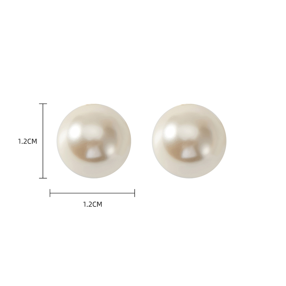 1 Pair Elegant Solid Color Inlay Artificial Pearl Artificial Pearls Ear Studs display picture 1