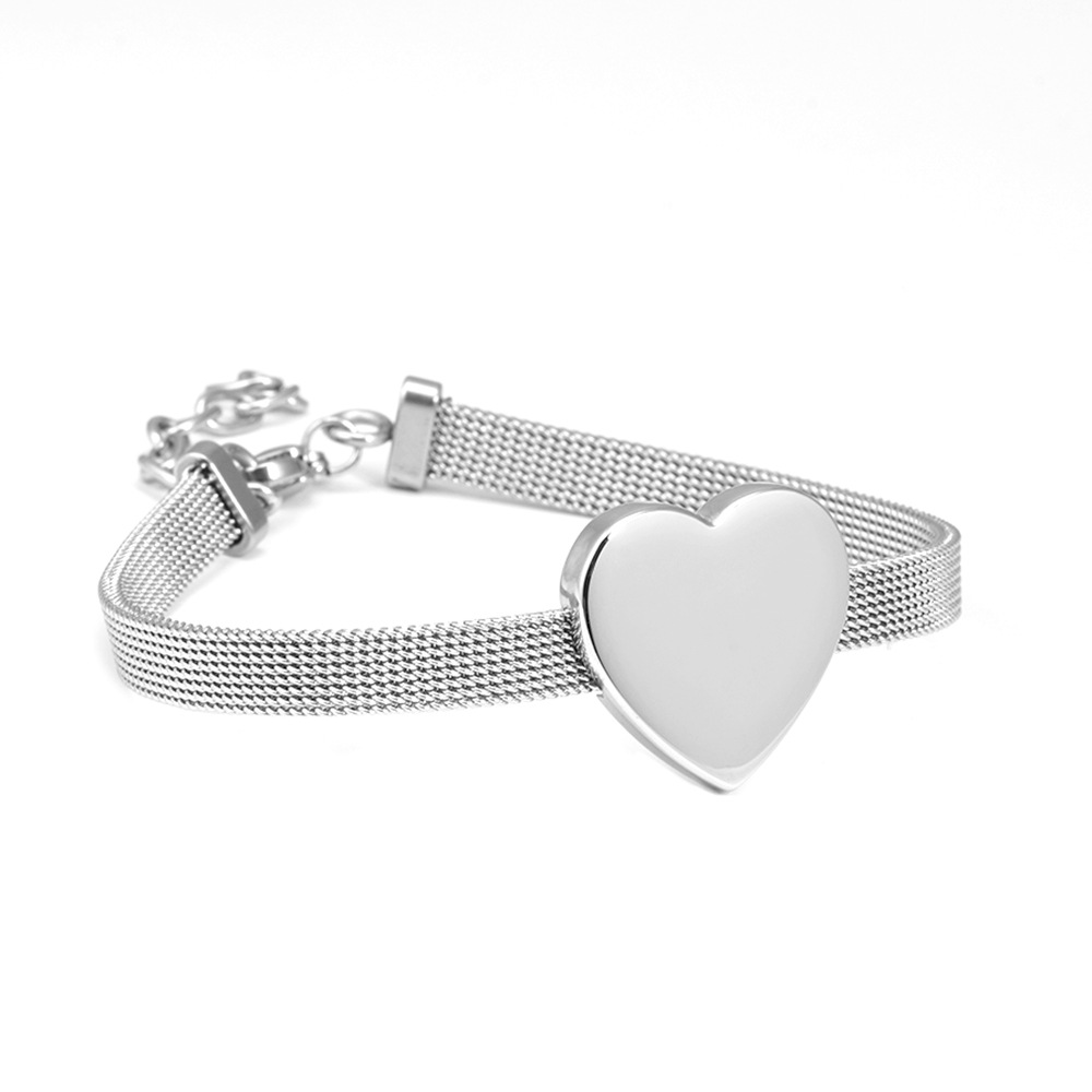 304 Stainless Steel 18K Gold Plated Simple Style Heart Shape Bracelets display picture 6