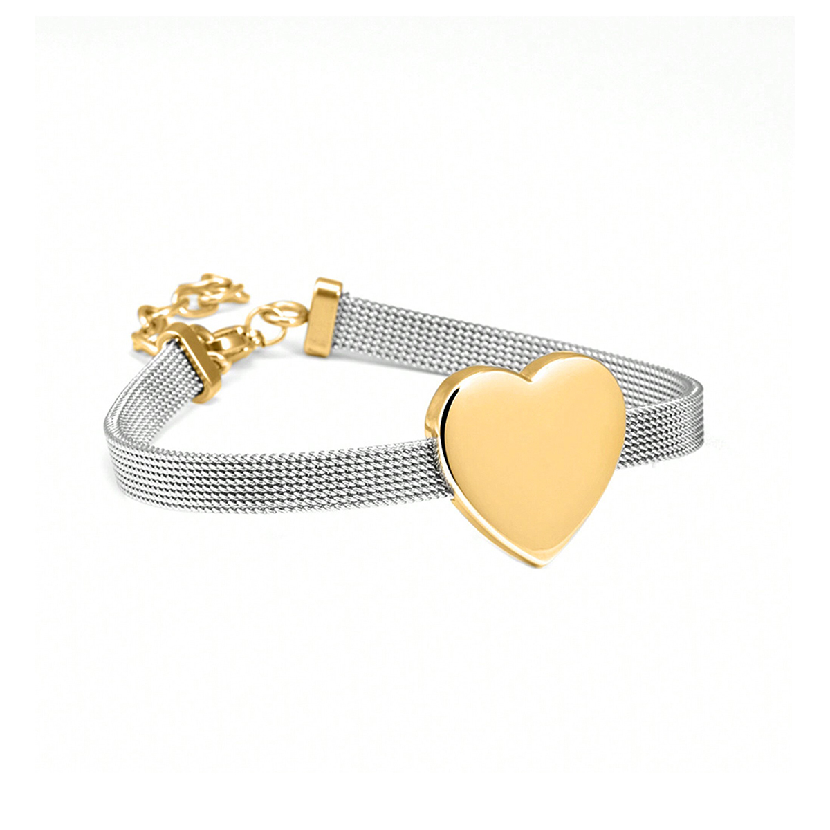 304 Stainless Steel 18K Gold Plated Simple Style Heart Shape Bracelets display picture 5