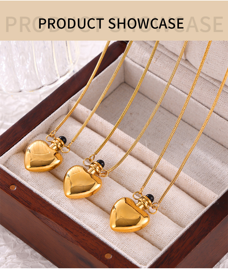 Acero Titanio Chapados en oro de 18k Elegante Estilo Simple Enchapado Forma De Corazón Collar Colgante display picture 1