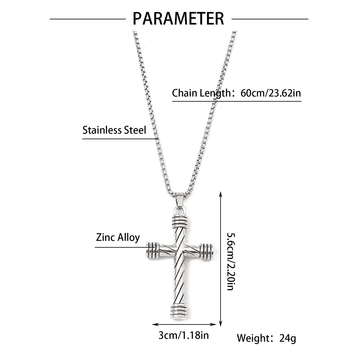 Simple Style Cross Clown Retro Angel Zinc Alloy 201 Stainless Steel Polishing Plating Men's Necklace display picture 6