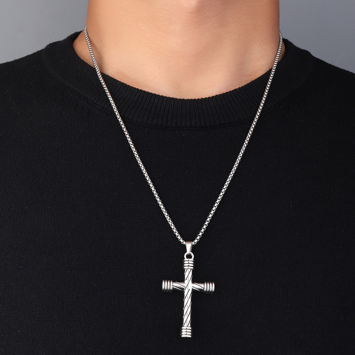 Simple Style Cross Clown Retro Angel Zinc Alloy 201 Stainless Steel Polishing Plating Men's Necklace display picture 5