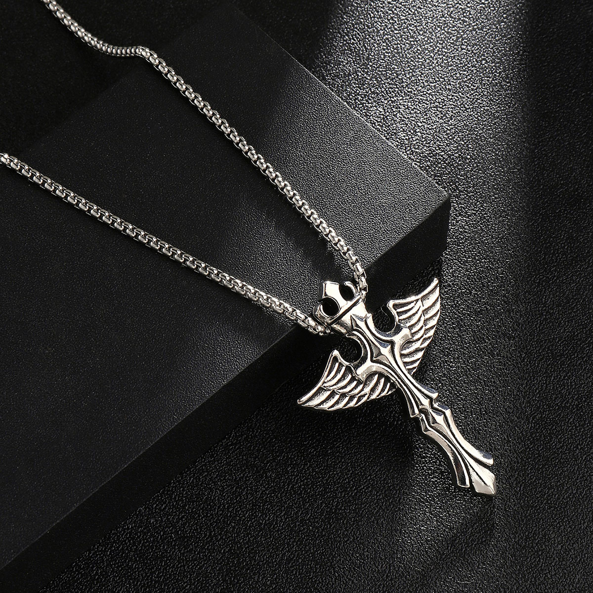Simple Style Cross Clown Retro Angel Zinc Alloy 201 Stainless Steel Polishing Plating Men's Necklace display picture 26