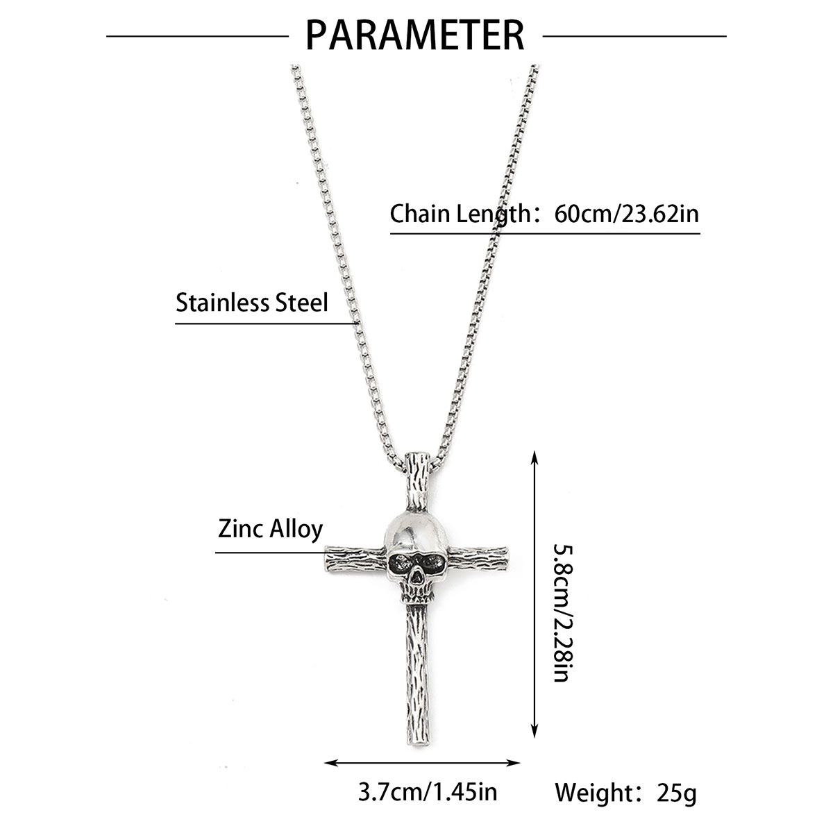 Simple Style Cross Clown Retro Angel Zinc Alloy 201 Stainless Steel Polishing Plating Men's Necklace display picture 4