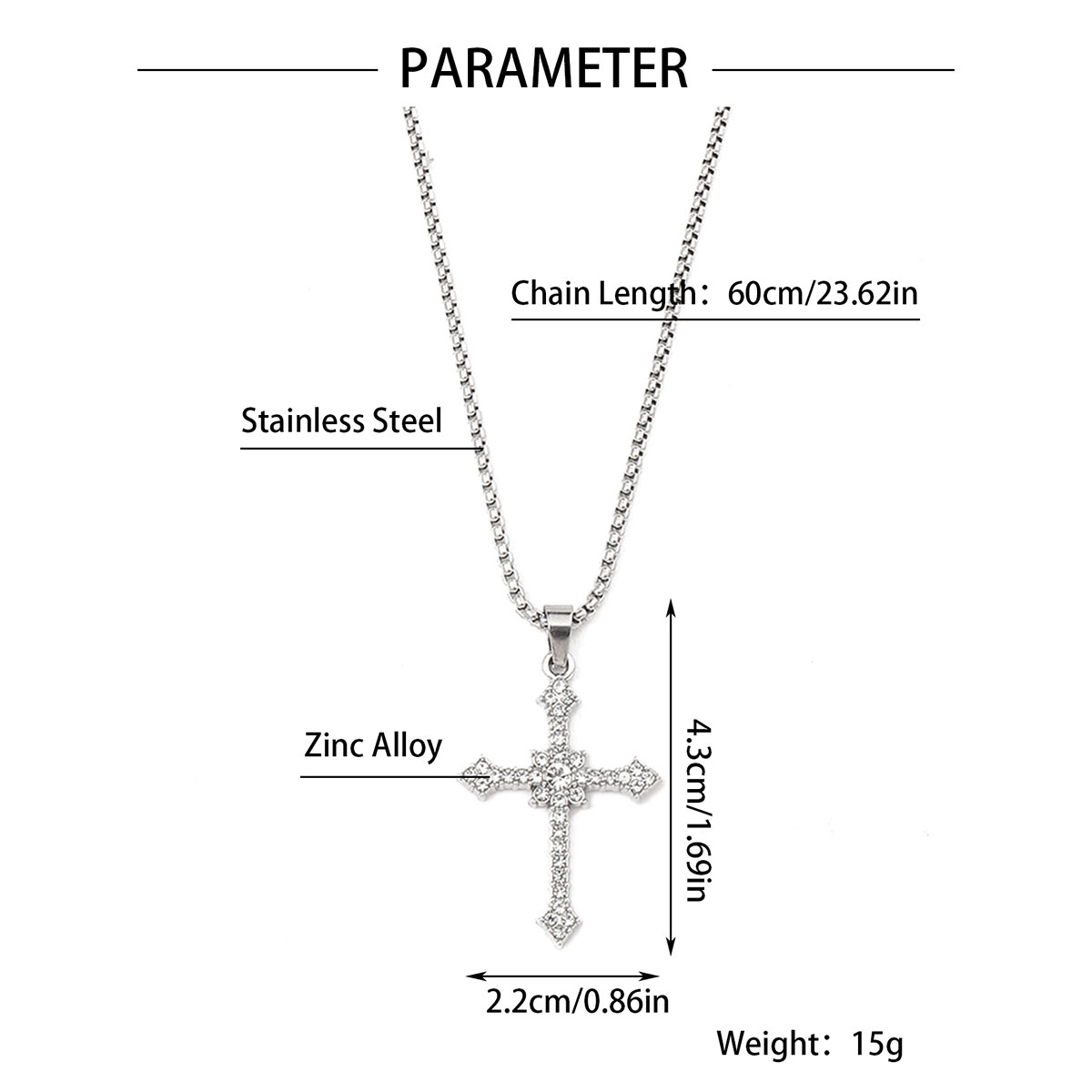 Simple Style Cross Clown Retro Angel Zinc Alloy 201 Stainless Steel Polishing Plating Men's Necklace display picture 15