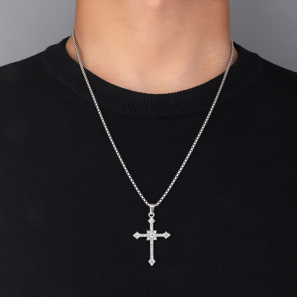 Simple Style Cross Clown Retro Angel Zinc Alloy 201 Stainless Steel Polishing Plating Men's Necklace display picture 10