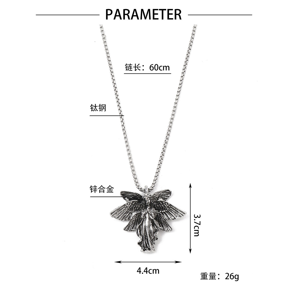 Simple Style Cross Clown Retro Angel Zinc Alloy 201 Stainless Steel Polishing Plating Men's Necklace display picture 31